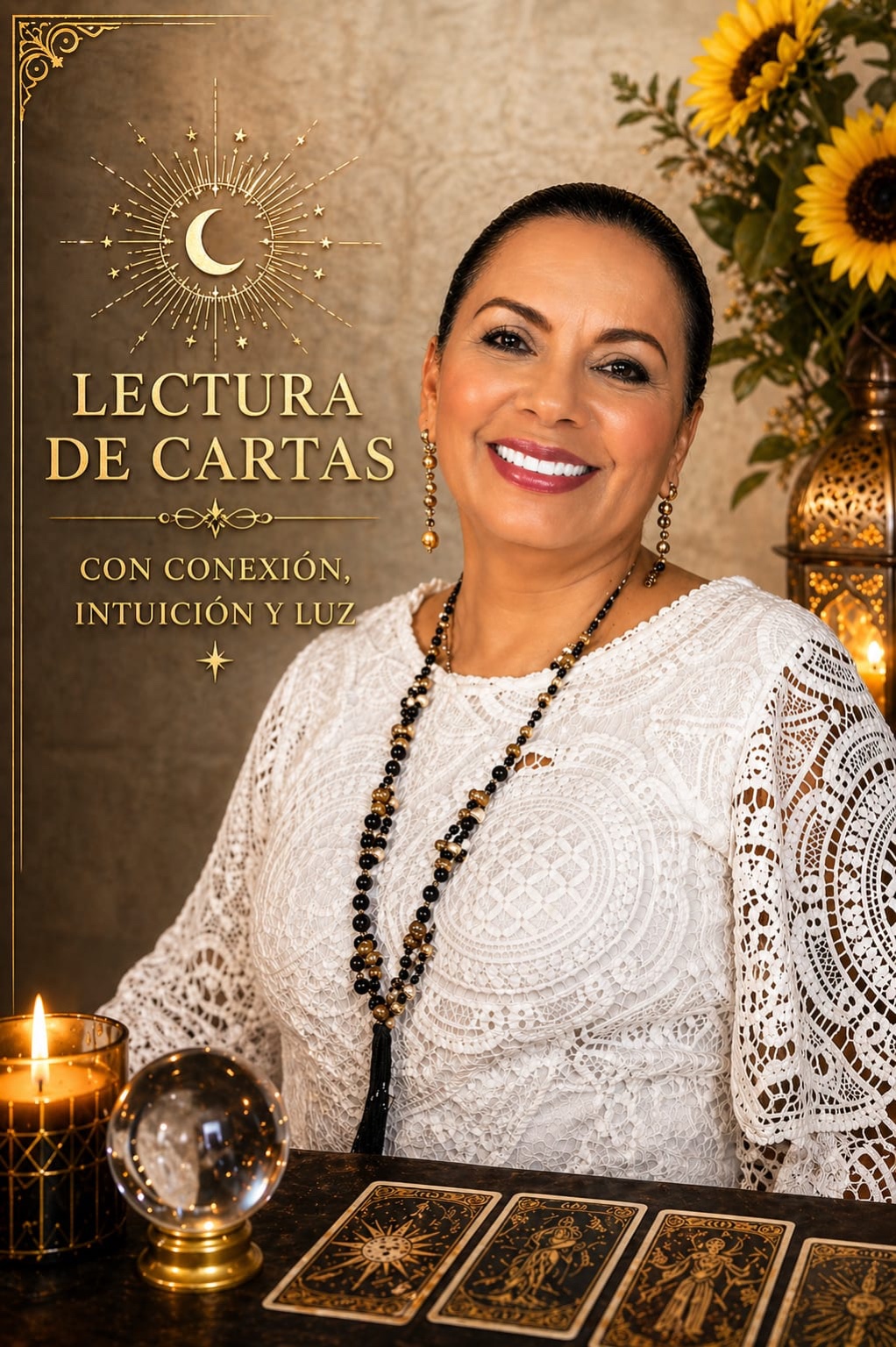 Lectura de cartas con conexión, intuición y luz